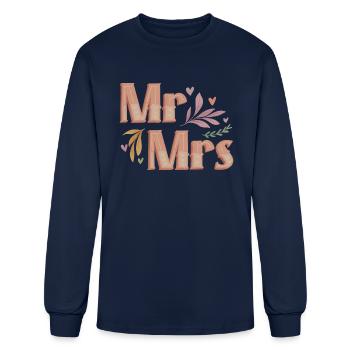 Mr and Mrs - Men's Long Sleeve T-Shirt - navy - Front