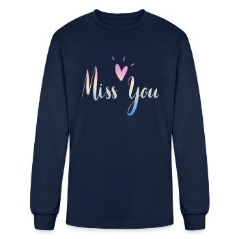 MISS YOU - Men's Long Sleeve T-Shirt - navy - Front