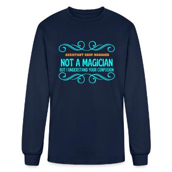 ASSISTANT SHOP MANAGER not magican - Men's Long Sleeve T-Shirt - navy - Front