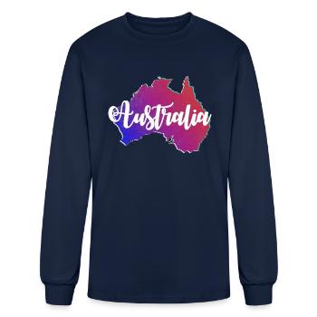 Australian Map - Men's Long Sleeve T-Shirt - navy - Front