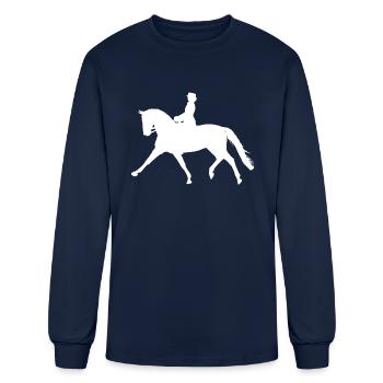 Dressage Horse - white - Men's Long Sleeve T-Shirt - navy - Front