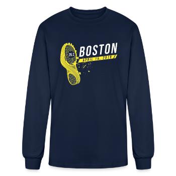 Boston Runner 26 Mile Finisher Marathon T 2019 - Men's Long Sleeve T-Shirt - navy - Front