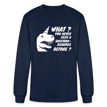 Funny Unicorn Dinosaur - Men's Long Sleeve T-Shirt - navy - Front