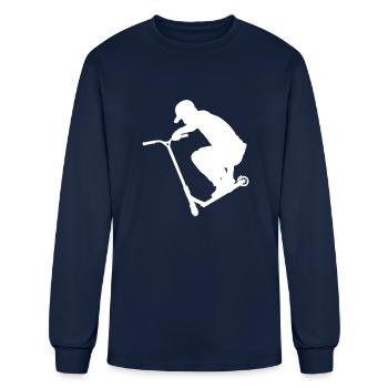 Stunt scooter Deck Grab - Men's Long Sleeve T-Shirt - navy - Front