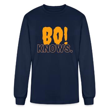 Bo Knows - Men's Long Sleeve T-Shirt - navy - Front