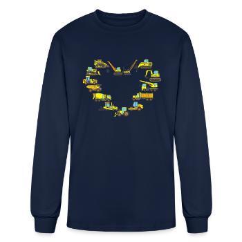 Construction Truck Gift Idea Handy Man C - Men's Long Sleeve T-Shirt - navy - Front