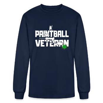 Paintball Veteran Player Gotcha Paintballer Gift - Men's Long Sleeve T-Shirt - navy - Front
