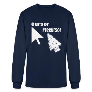 Cursor Precursor ©WhiteTigerLLC.Com LIKE US ON - Men's Long Sleeve T-Shirt - navy - Front