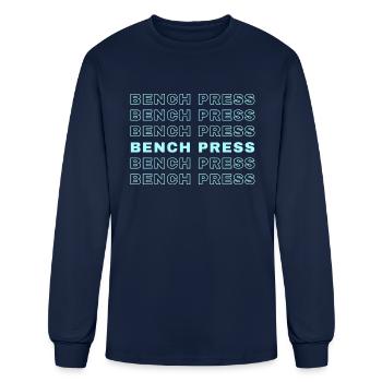 Bench Press Repetitive - Men's Long Sleeve T-Shirt - navy - Front