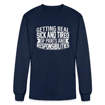 Farewell to Pants and Responsibilities! - Men's Long Sleeve T-Shirt - navy - Front