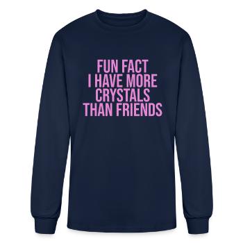 Fun Fact I Have More Crystals Than Friends - Men's Long Sleeve T-Shirt - navy - Front