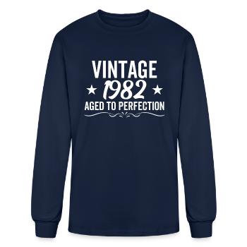 Vintage 1982 Aged To Perfection - Men's Long Sleeve T-Shirt - navy - Front