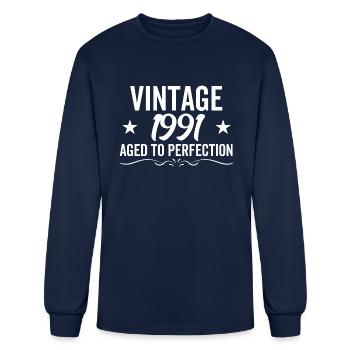 Vintage 1991 Aged To Perfection - Men's Long Sleeve T-Shirt - navy - Front