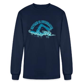 Oxygen Is Overrated Funny Swimming Pun - Men's Long Sleeve T-Shirt - navy - Front