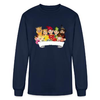 Five figures from the ensemble of puppet theater - Men's Long Sleeve T-Shirt - navy - Front