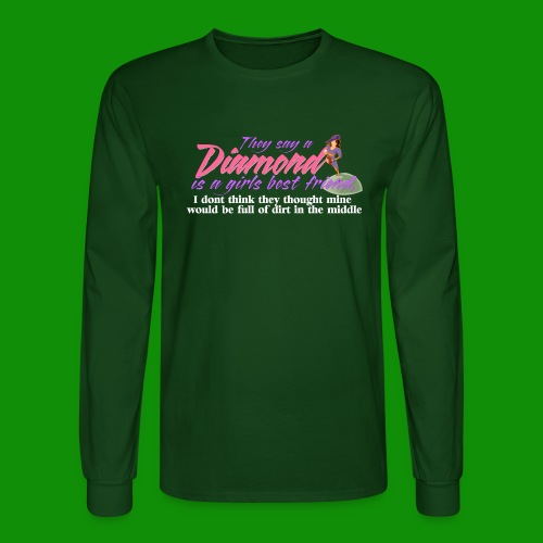 Softball Diamond is a girls Best Friend - Men's Long Sleeve T-Shirt