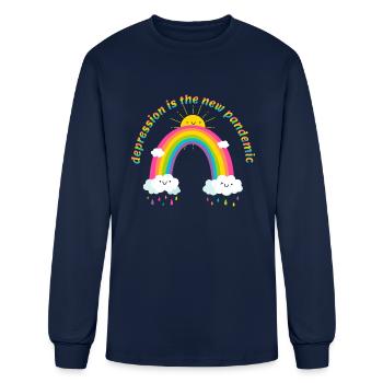 Depression is the new pandemic - Men's Long Sleeve T-Shirt - navy - Front