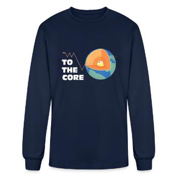 Earth Core An Open Earth Illustration With The - Men's Long Sleeve T-Shirt - navy - Front