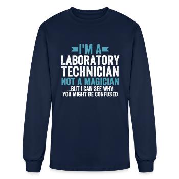 Laboratory Technician Job Title - Men's Long Sleeve T-Shirt - navy - Front