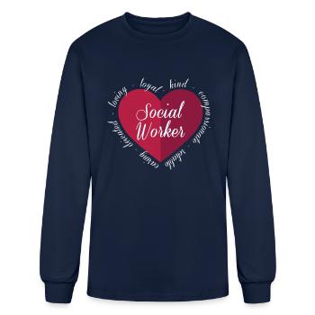 Social Worker Love Heart Health Care Worker - Men's Long Sleeve T-Shirt - navy - Front