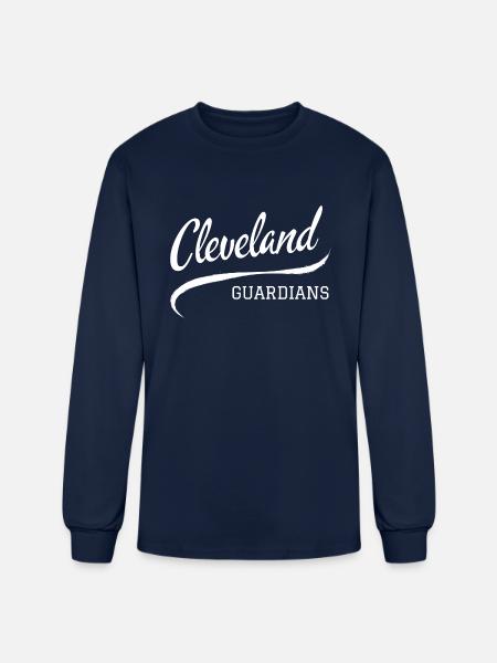 Cleveland Guardians Wave - Men's Long Sleeve T-Shirt - navy