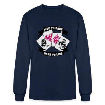 LIVE TO DARE!!! - Men's Long Sleeve T-Shirt - navy - Front
