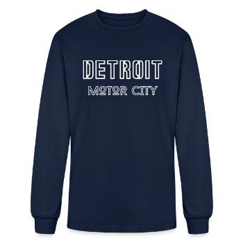 Detroit Motor City - Men's Long Sleeve T-Shirt - navy - Front