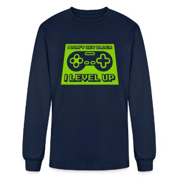 get older level up - Men's Long Sleeve T-Shirt - navy - Front