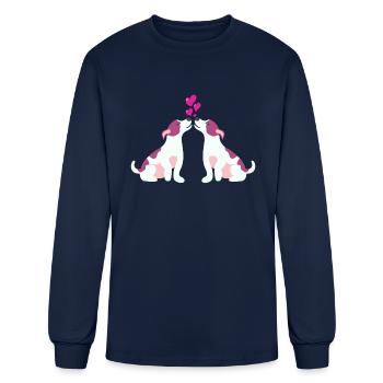 pet falling - Men's Long Sleeve T-Shirt - navy - Front