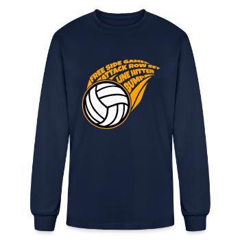 Awesome Volleyball Print Volleyball Team Print - Men's Long Sleeve T-Shirt - navy - Front