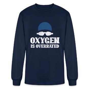 Vintage Swimming Cap And Goggles Oxygen Is - Men's Long Sleeve T-Shirt - navy - Front