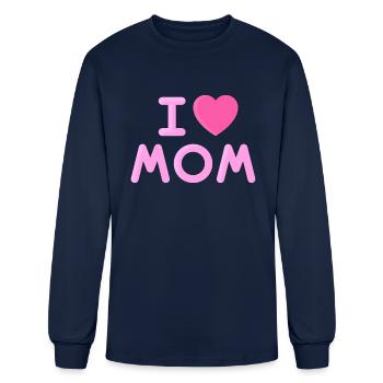 I Love Mom Mothers Day - Men's Long Sleeve T-Shirt - navy - Front