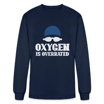 Vintage Swimming Cap And Goggles Oxygen Is - Men's Long Sleeve T-Shirt - navy - Front