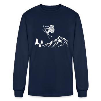 Skiing In The Alps - Men's Long Sleeve T-Shirt - navy - Front