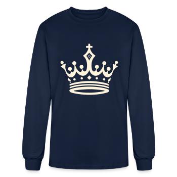 Couronne d’élégance - T-shirt à manches longues Homme - marine - Devant