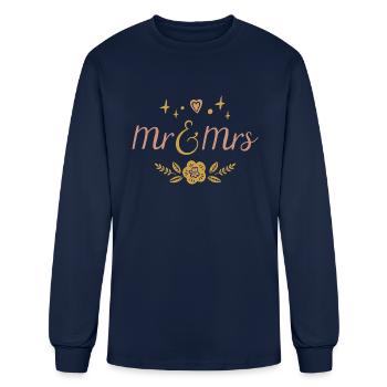 Mr and Mrs - Men's Long Sleeve T-Shirt - navy - Front