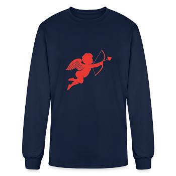 A cupid angel with a bow and arrow - Men's Long Sleeve T-Shirt - navy - Front