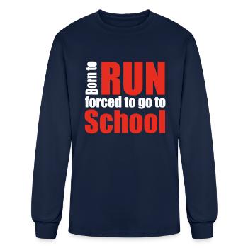 running - Men's Long Sleeve T-Shirt - navy - Front