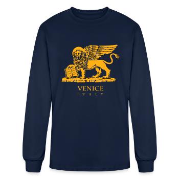 Venice Lion - Men's Long Sleeve T-Shirt - navy - Front