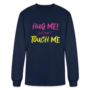 HUG ME TOUCH ME vintage - Men's Long Sleeve T-Shirt - navy - Front