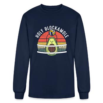 Holy Blockamole Volleyball - Men's Long Sleeve T-Shirt - navy - Front