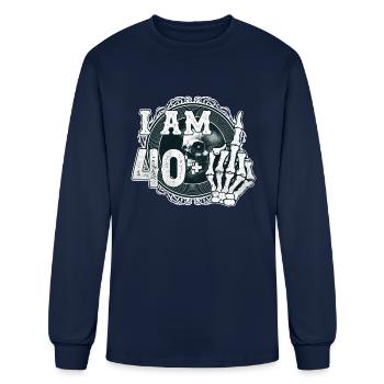 I'm 40 plus 1 middle finger Skull funny 41st - Men's Long Sleeve T-Shirt - navy - Front