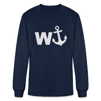 W Ancre - T-shirt à manches longues Homme - marine - Devant