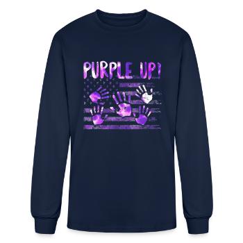 Purple up - Men's Long Sleeve T-Shirt - navy - Front