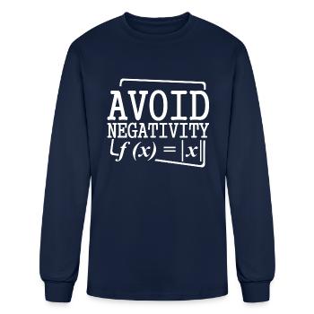 Avoid Negativity Math Equation Calculation Teacher - Men's Long Sleeve T-Shirt - navy - Front