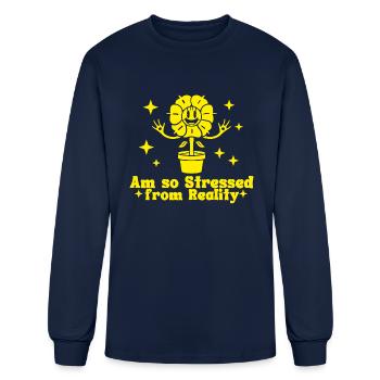 Stress From Reality Mono - Men's Long Sleeve T-Shirt - navy - Front