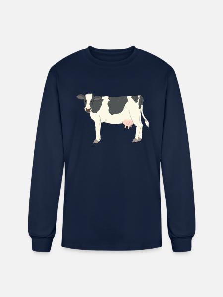 Black And White Cow - Men's Long Sleeve T-Shirt - navy