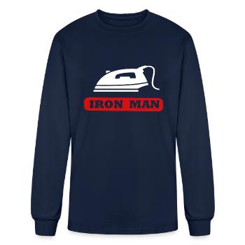 Iron Funny - Men's Long Sleeve T-Shirt - navy - Front