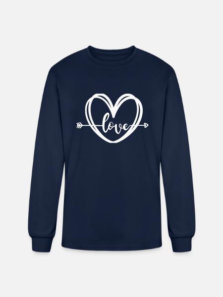 Love from the heart - Men's Long Sleeve T-Shirt - navy
