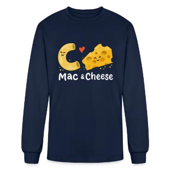 Mac Cheese Kawaii - Men's Long Sleeve T-Shirt - navy - Front